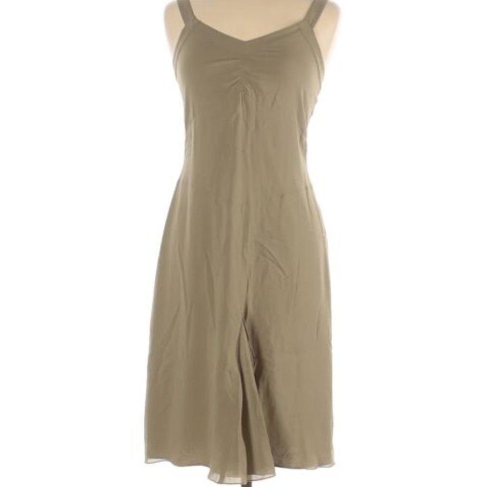 Club Monaco Sage Green Silk A-Line Summer Dress 8